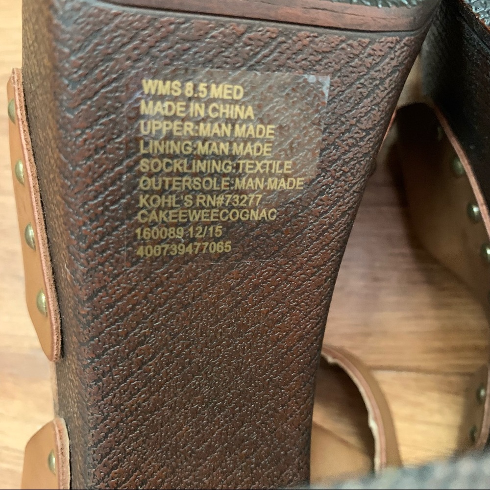 Candies Tan Faux Leather Platforms Sandals - Picture 9 of 10